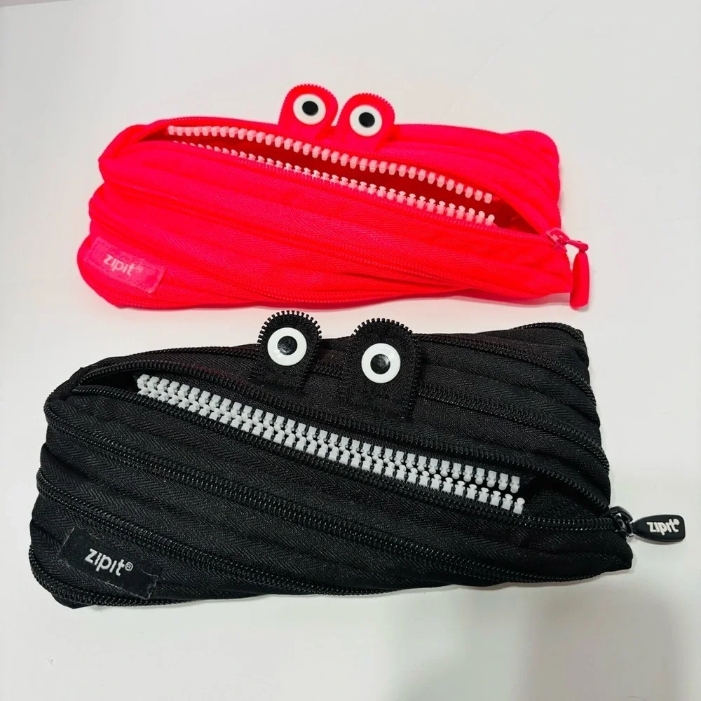 Red and Black Monster-Inspired Accessory Bags